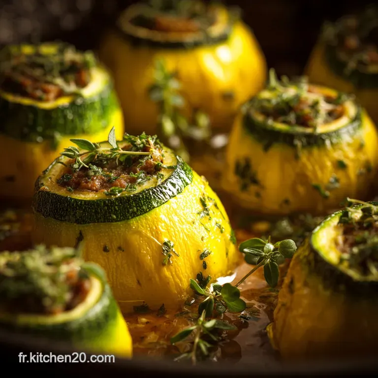 Courgettes Jaunes Farcies &Agrave; La Viande Les Joyaux Du Midi Aux Herbes presentation
