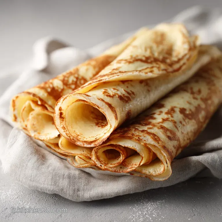 A single, perfectly folded cr&ecirc;pe adorned with vibrant fresh berries and a swirl of whipped cream.