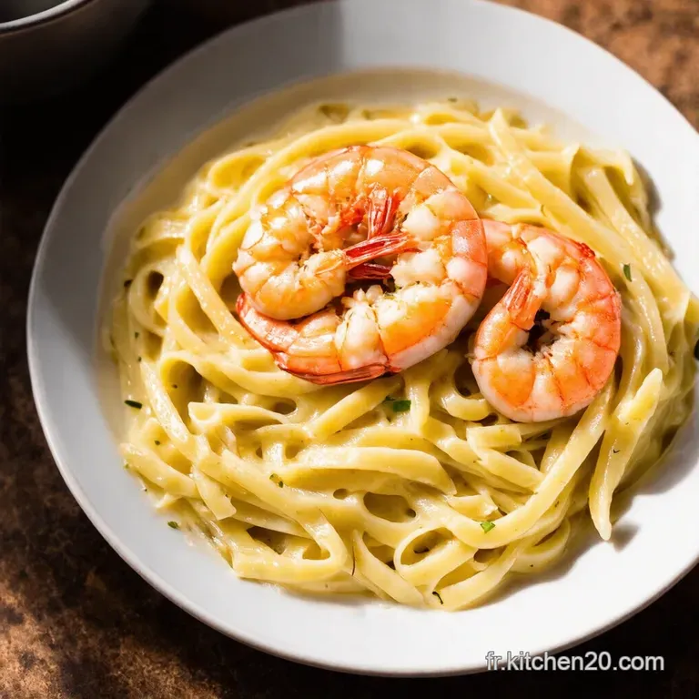 Crevettes Alfredo Minute P&acirc;tes Gourmandes et L&eacute;g&egrave;res