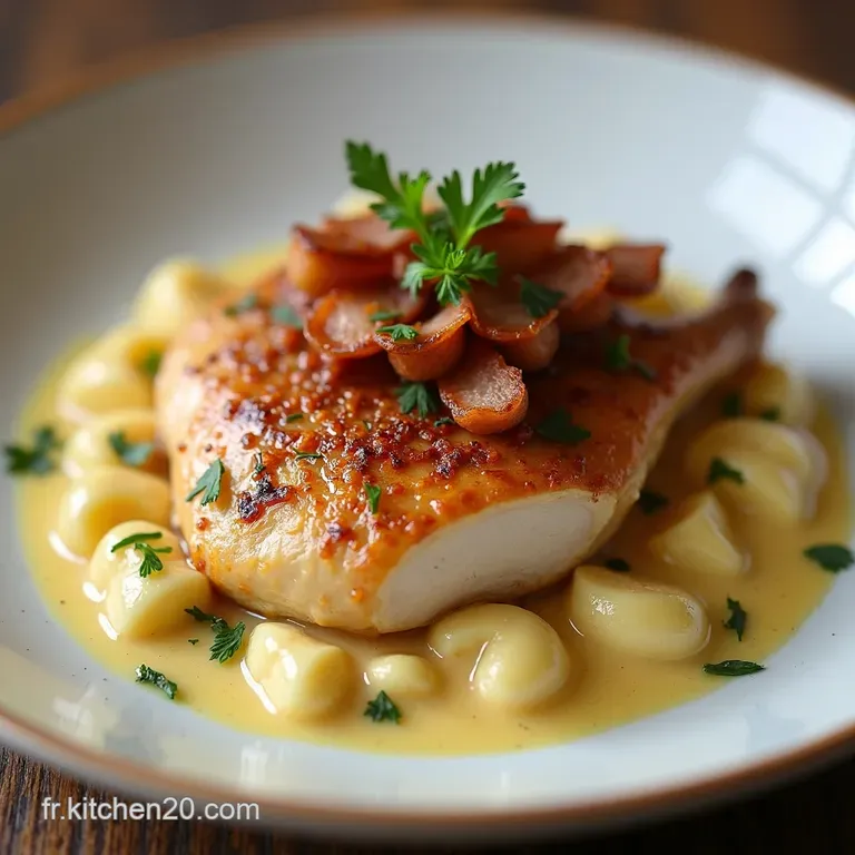 D&eacute;lice de Poulet Cr&egrave;meux aux Lardons