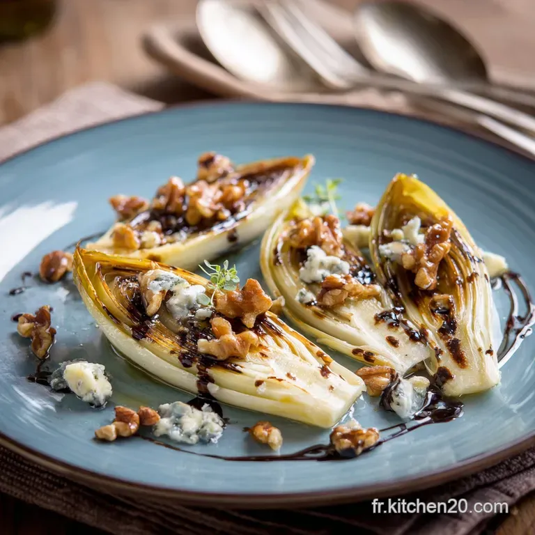 Endives Brais&eacute;es au Miel Roquefort et Noix : Le Tr&eacute;sor Ambr&eacute;