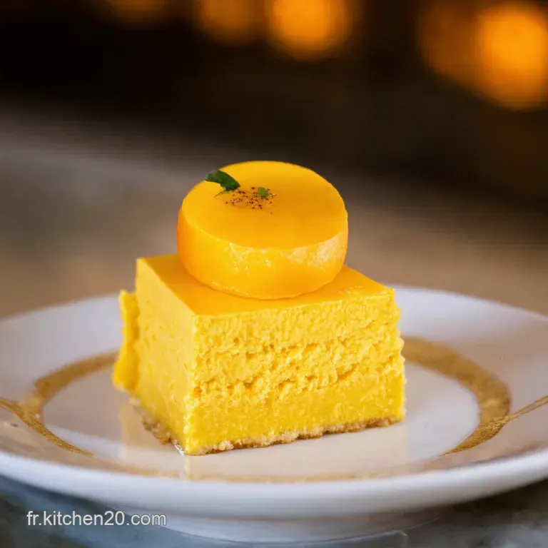 Entremets Vanille Mangue Passion L&eacute;vasion Tropicale presentation