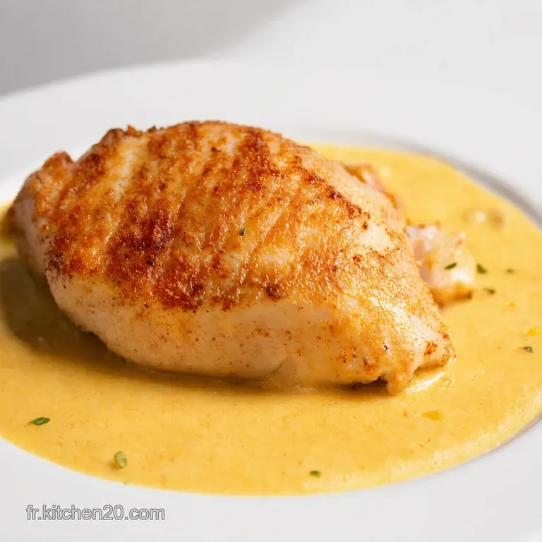 Escalope de Poulet &agrave; la Cr&egrave;me et aux Champignons