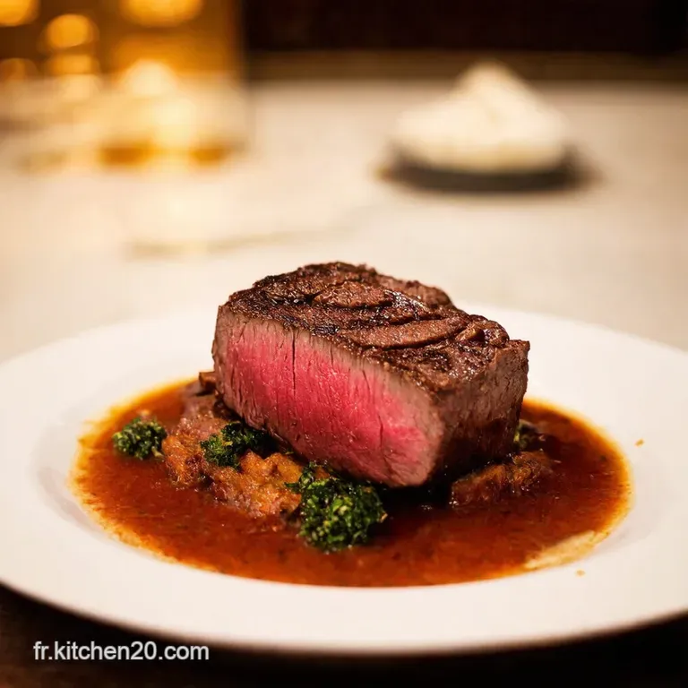 Filet De Boeuf Sauce Au Poivre Vert Fa&ccedil;on Bistro presentation