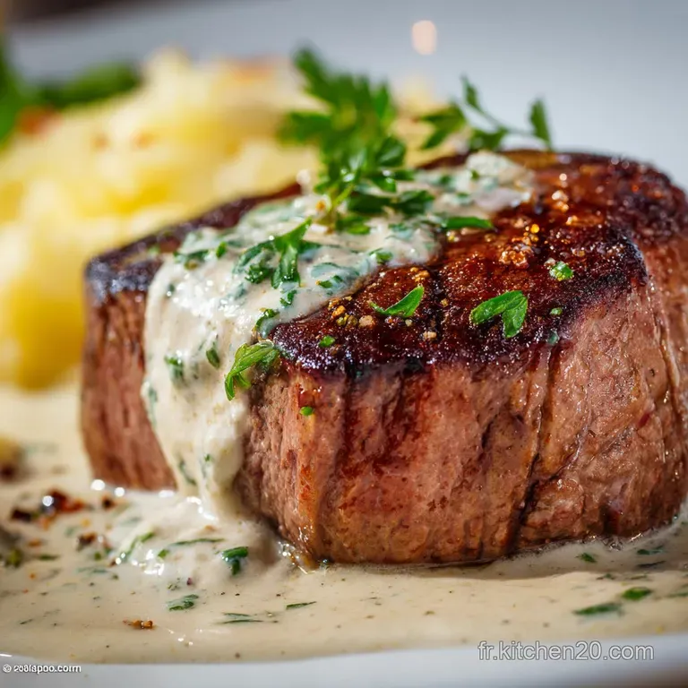 Le Filet Mignon &Agrave; La Fran&ccedil;aise Filet De B&oelig;uf Sauce Cr&egrave;me Et Estragon presentation