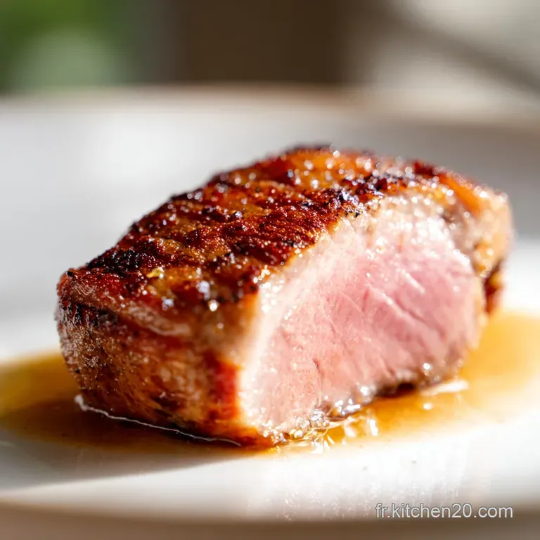 Perfectly sliced duck breast, rosy pink, drizzled with a rich sauce, alongside creamy polenta and colorful seasonal vegeta...