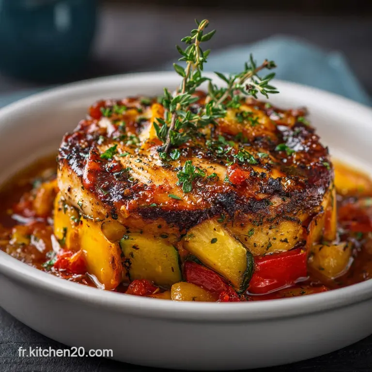 Flan Ratatouille Et Poulet R&ocirc;ti Lauthentique Recette Proven&ccedil;ale presentation