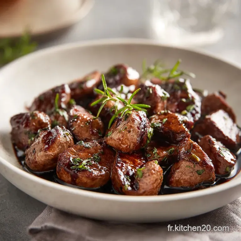 Delicate quenelles of creamy foie de volaille, topped with microgreens, artfully arranged on a plate with a glossy reduction.