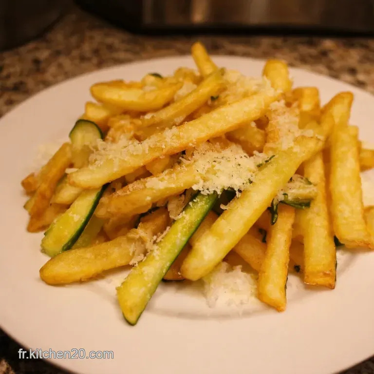 Frites De Courgettes Au Parmesan Cuites Au Four presentation