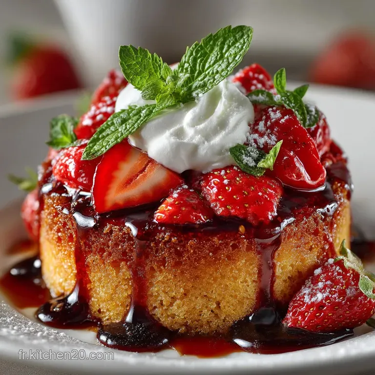 G&acirc;teau Moelleux Aux Fraises Et Cr&egrave;me Fra&icirc;che Zest&eacute; De Citron presentation