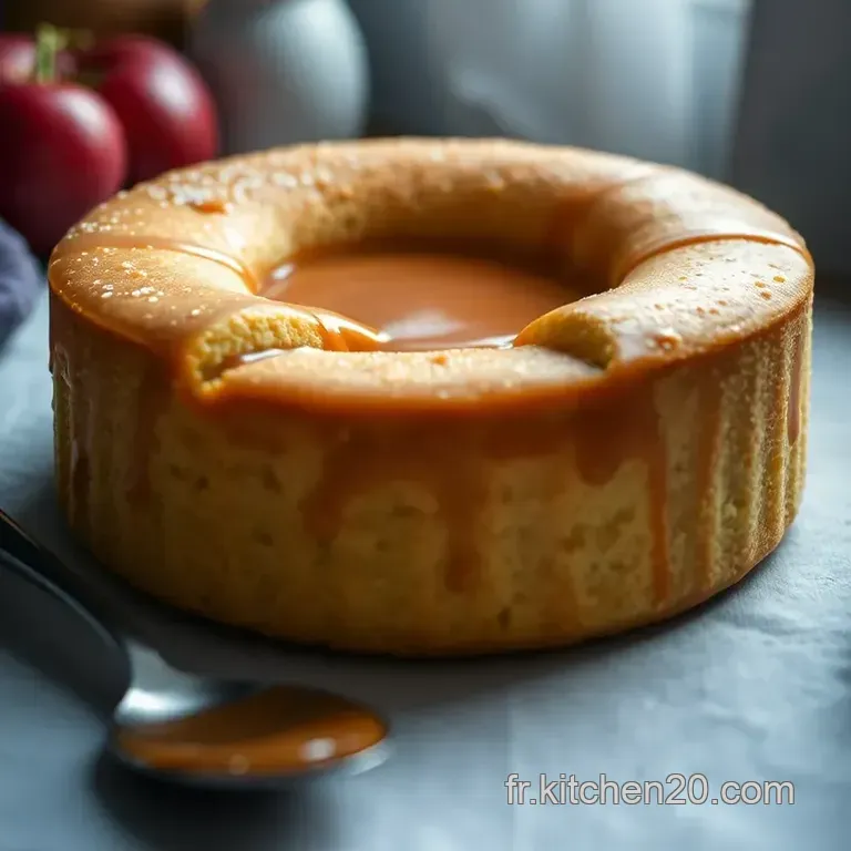 G&acirc;teau Sans Cuisson Moelleux Au Caramel Et Cr&egrave;me presentation