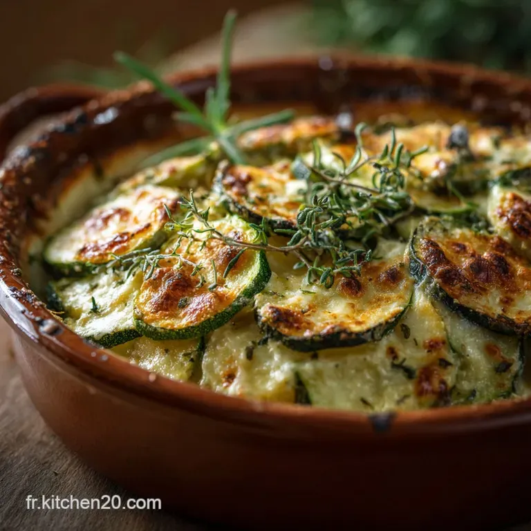 Gratin De Courgettes Ch&egrave;vre Frais Aop Et Herbes De Provence presentation