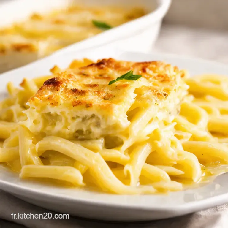 Gratin de Sp&auml;tzlis au Fromage et ses Rouelles dOignons Croustillantes