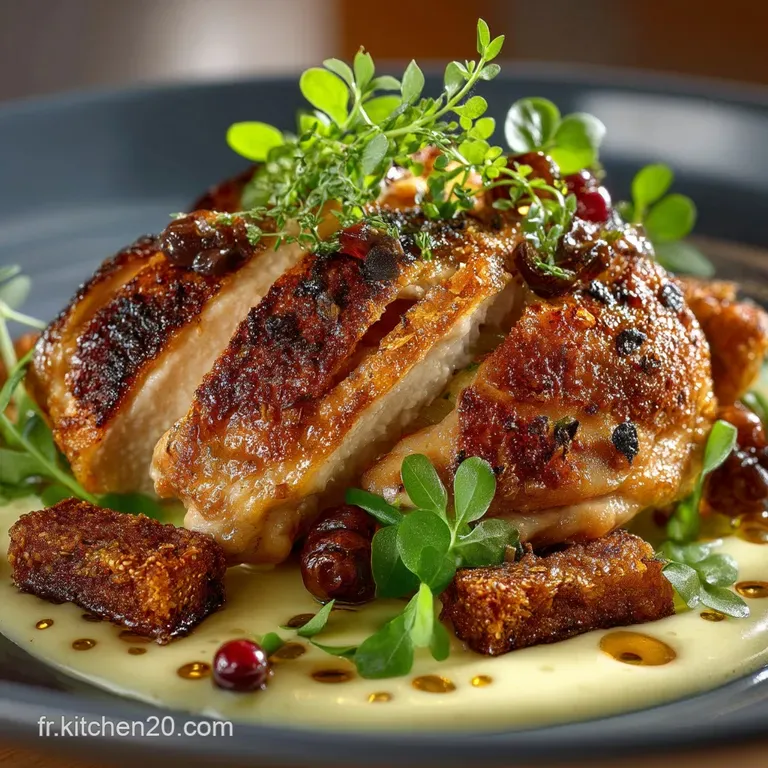 Cuisse De Poulet Confitesexpress Laqu&eacute; Mielmoutarde Et Sa Cro&ucirc;te Croustillante presentation