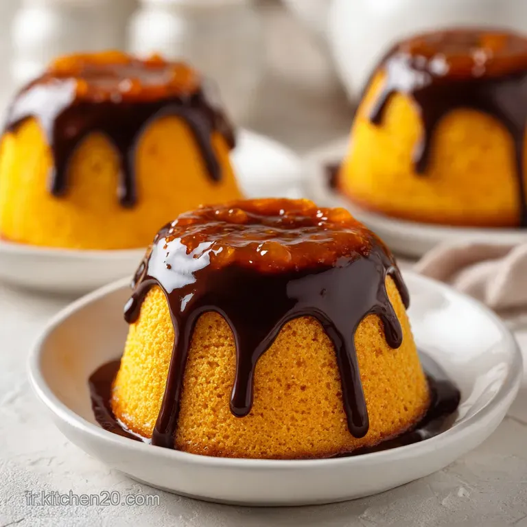 Disposition soign&eacute;e de mignardises chocolat&eacute;es sur assiette blanche, contrastant avec l'&eacute;clat orang&eacute; du nappage fondant.