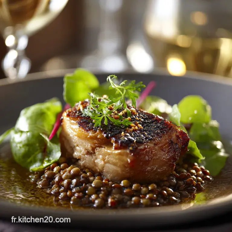 Jambonneau de Cocagne Brais&eacute; au Cidre Brut et Lentilles du Puy