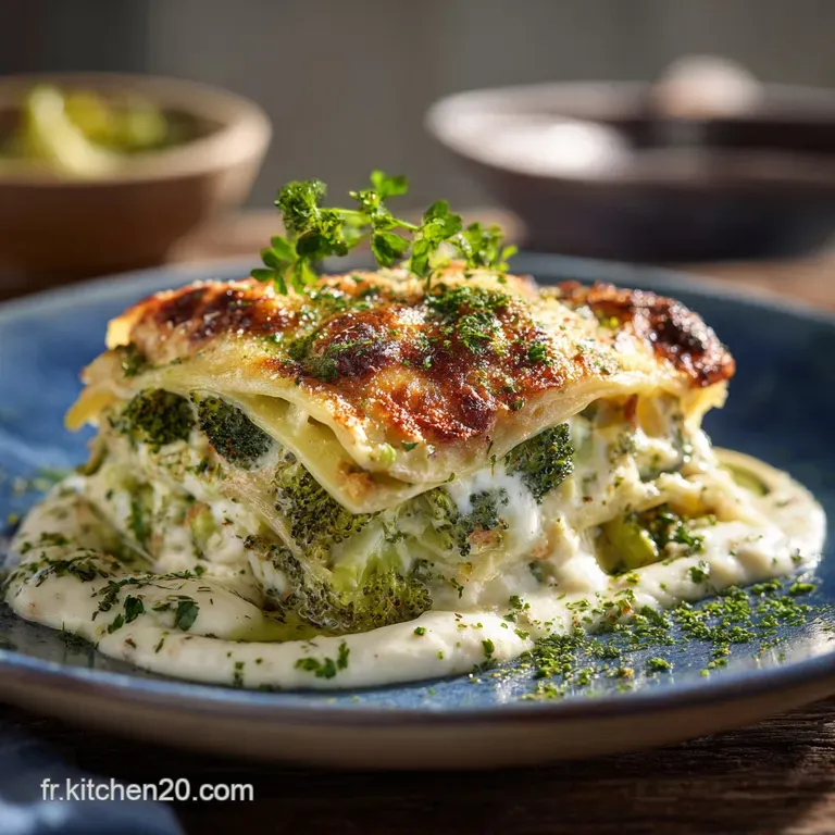 Lasagnes Cr&eacute;m&eacute;es Au Soleil Vert Brocoli Courgette Et Ricotta Fra&icirc;che presentation