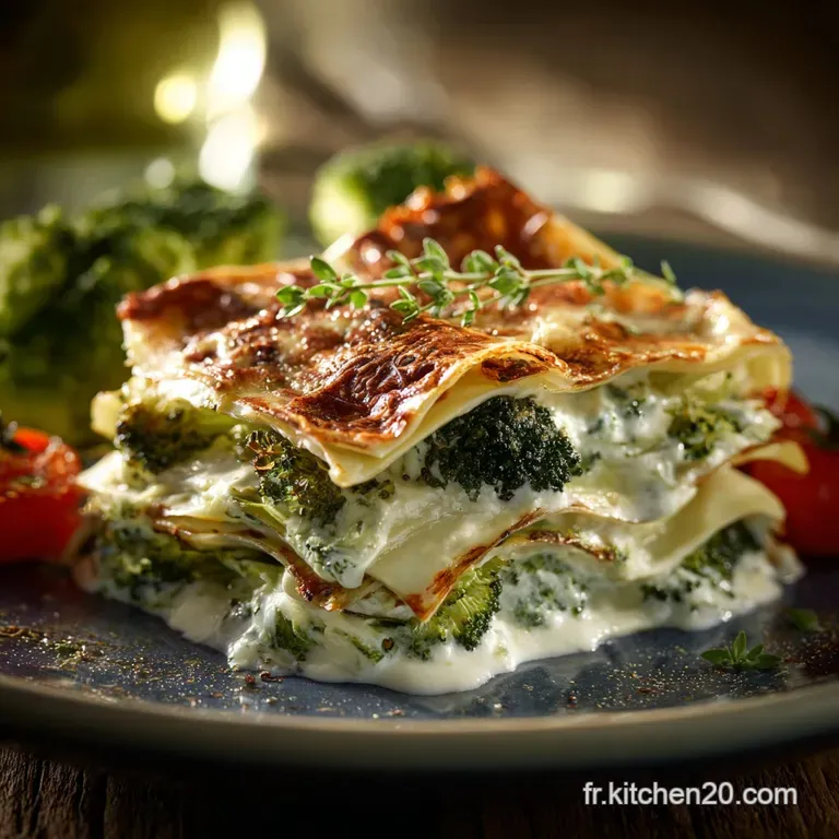 Lasagnes Cr&eacute;m&eacute;es au Soleil Vert Brocoli Courgette et Ricotta Fra&icirc;che