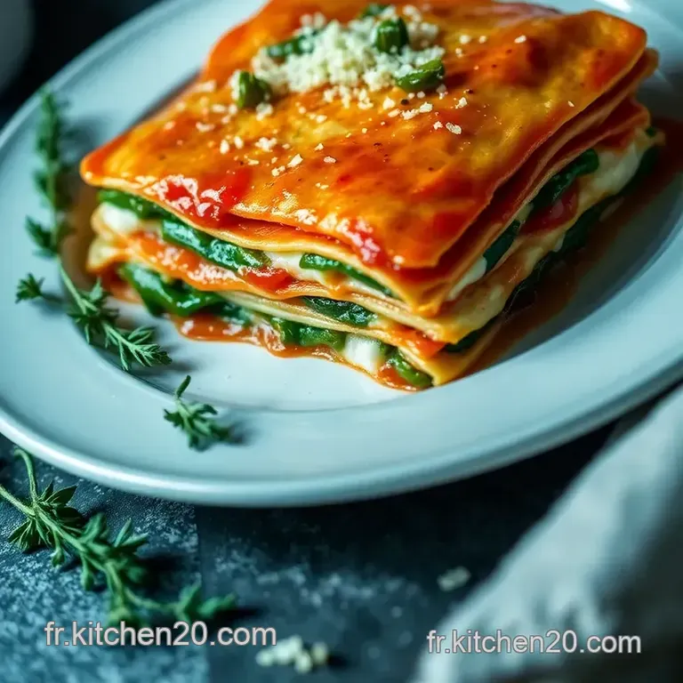 Lasagnes V&eacute;g&eacute;tariennes Aux &Eacute;pinards Et Ricotta presentation