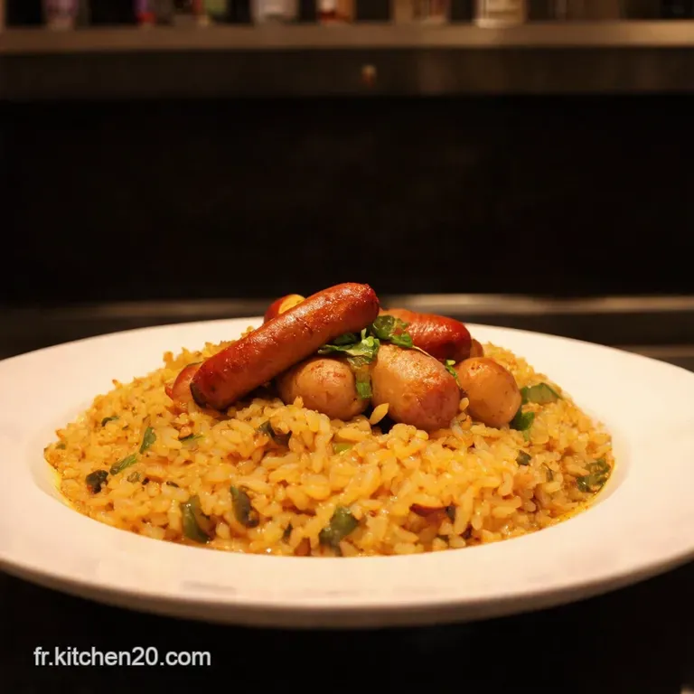 Le Bol D&eacute;lice Riz Aux Chipolatas L&eacute;gumes Croquants Et Touche De Dijon presentation