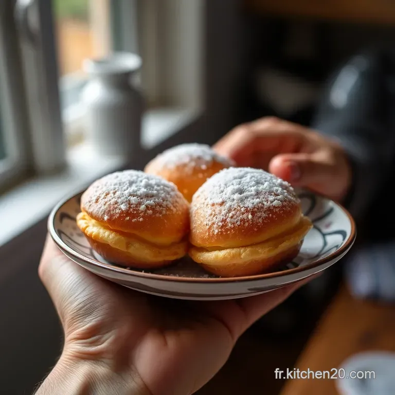 Les Beignets Souffl&eacute;s Du Dimanche Matin Voil&eacute;s De Sucre Glace presentation