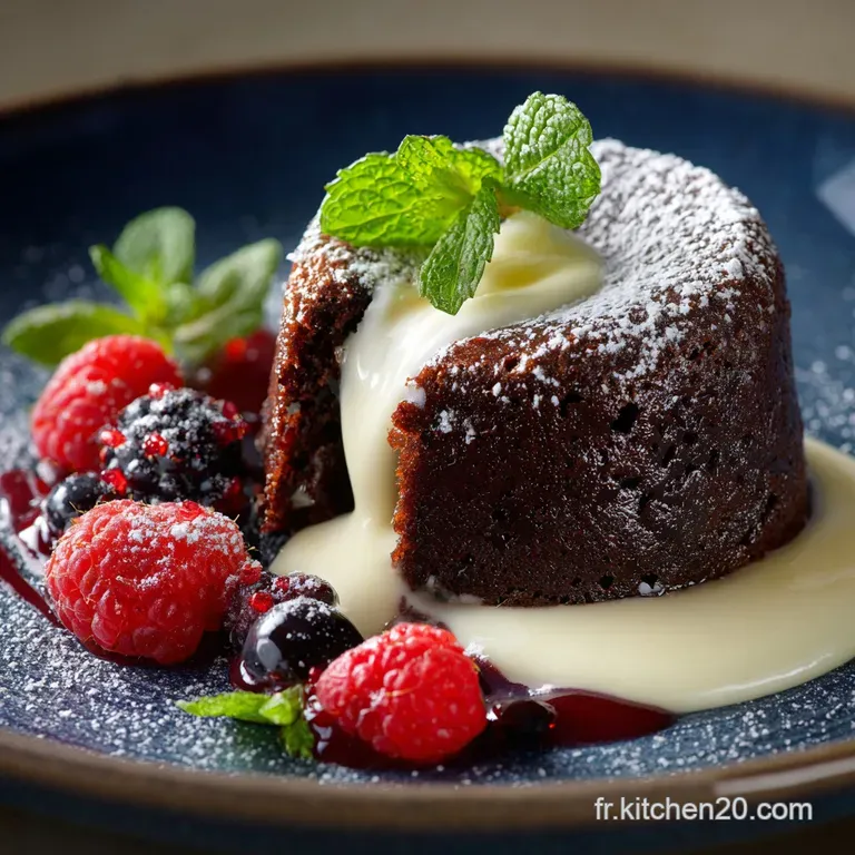 Moelleux Chocolat Mascarpone et cr&egrave;me anglaise san C&oelig;ur coulant de mascarpone