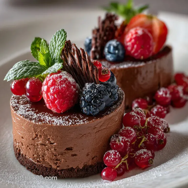 Glossy chocolate mousse piped into a delicate glass, topped with whipped cream and curls of dark chocolate. Elegant, decad...