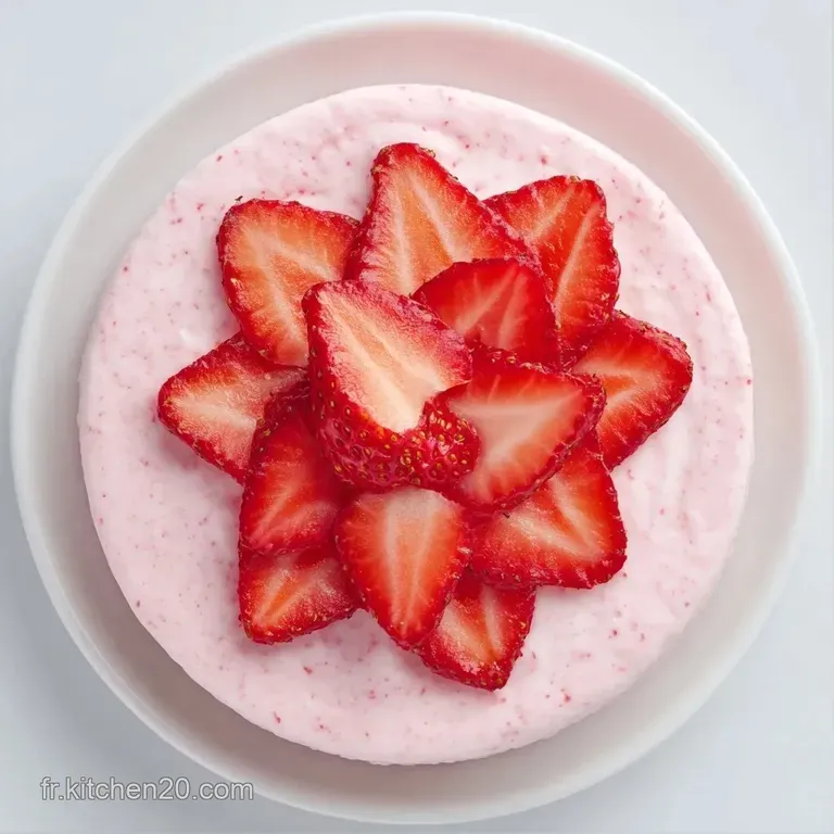 Verre &eacute;l&eacute;gant contenant une cr&egrave;me onctueuse rose clair, d&eacute;cor&eacute;e d'un fruit rouge juteux et d'un coulis brillant et sucr&eacute;.