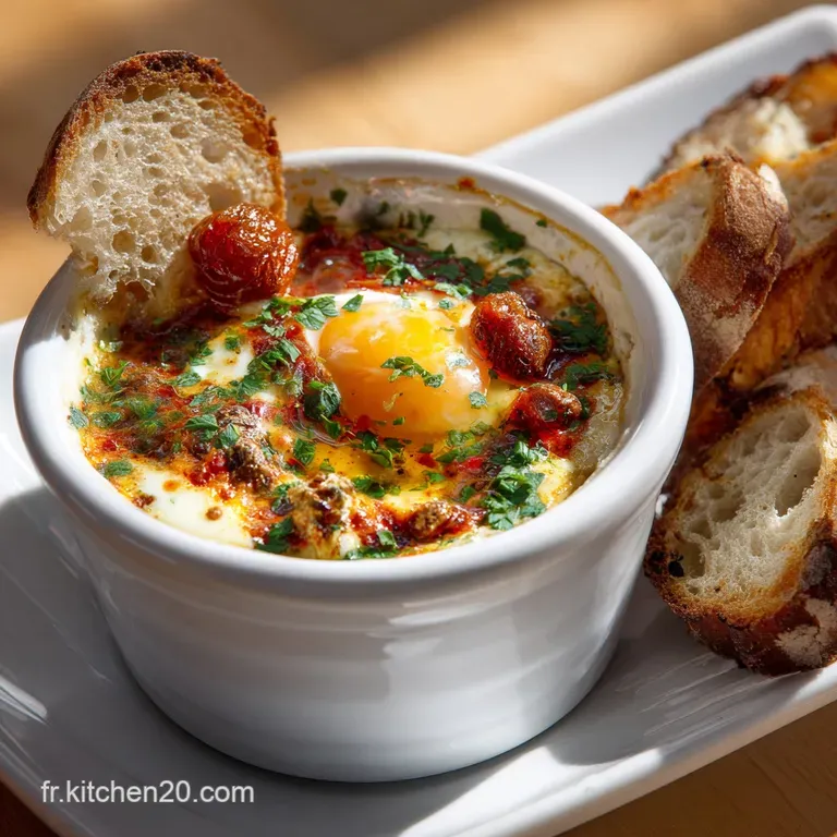 Oeufs Cocotte fa&ccedil;on Basquaise La recette facile avec piperade maison