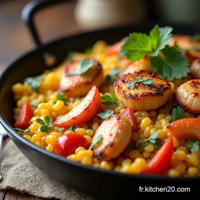 Paella Royale aux Fruits de Mer et Poulet Le Voyage ensoleill&eacute; au c&oelig;ur de Valence