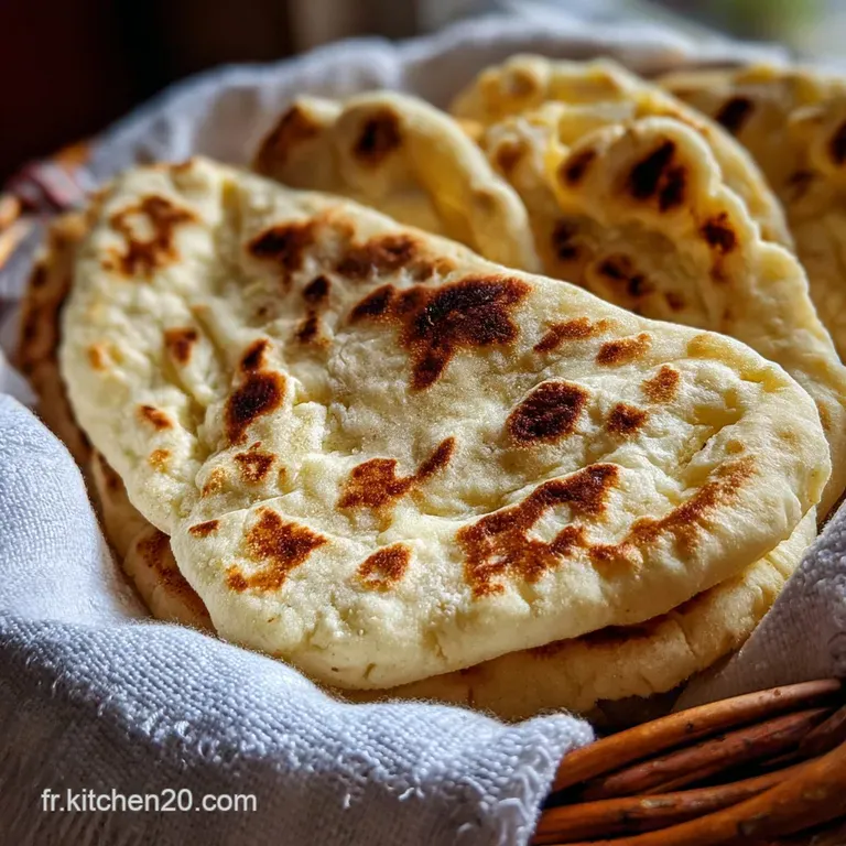 A neatly arranged plate of golden-brown pita bread, highlighting the slightly puffed texture. Ready for a Mediterranean fe...