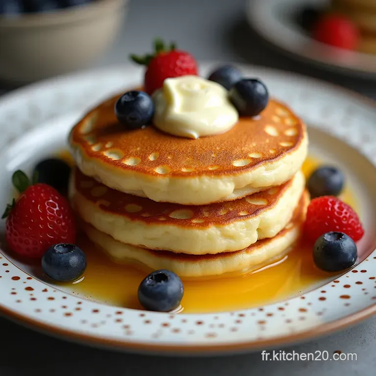 Les Nuages du Petit D&eacute;jeuner Pancakes au Yaourt Grec Ultra L&eacute;gers et Moelleux
