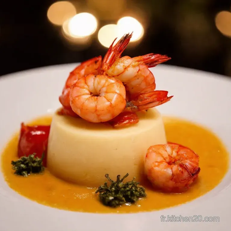 Panna Cotta Homard Crevettes &Eacute;l&eacute;gance Marine presentation