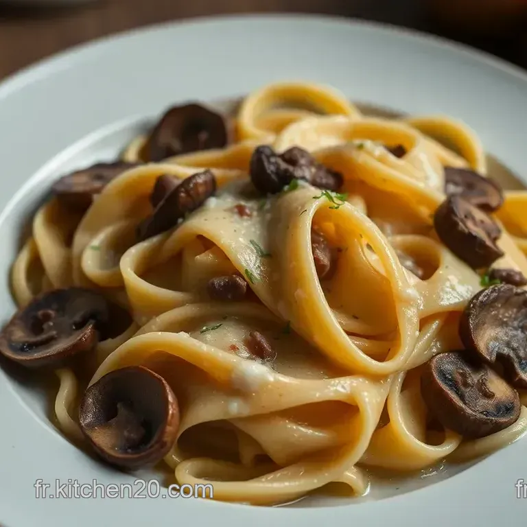 Pappardelle &agrave; la Sauce de Champignons Cr&eacute;meuse