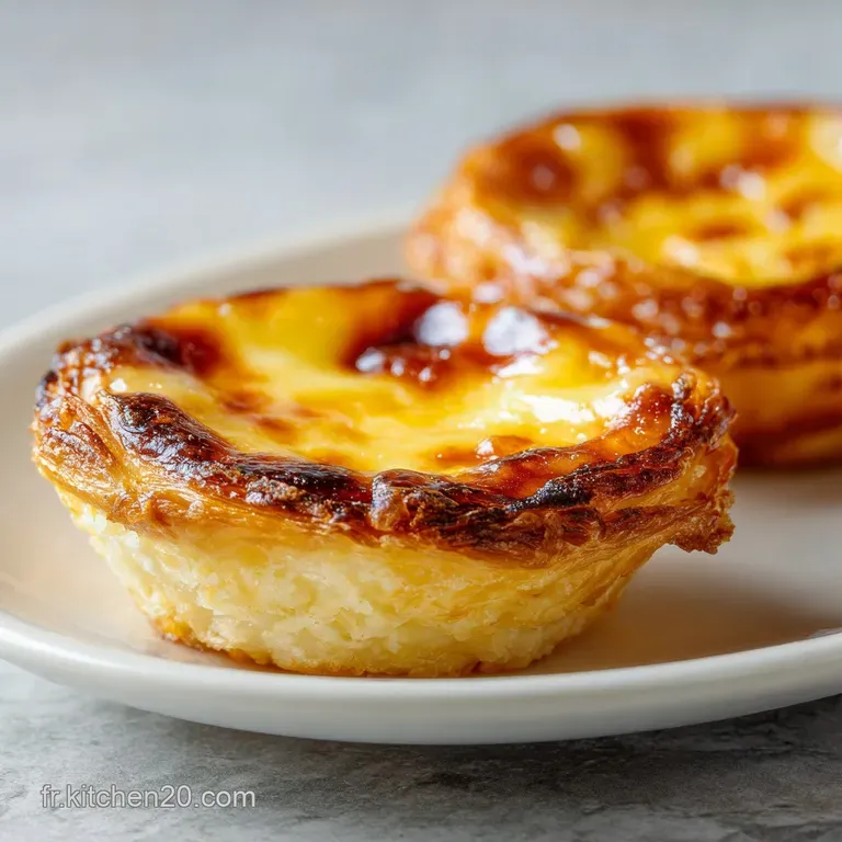 A single, flaky custard tart dusted with cinnamon, resting elegantly on a white porcelain plate.