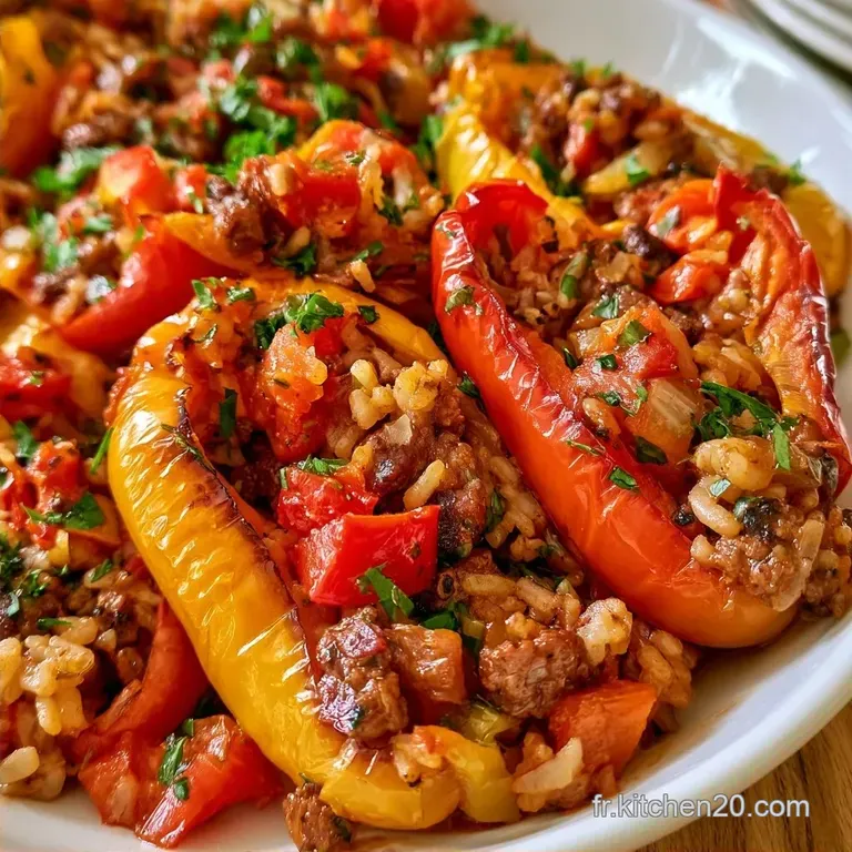 Poivrons Farcis au Air Fryer au B&oelig;uf et Riz