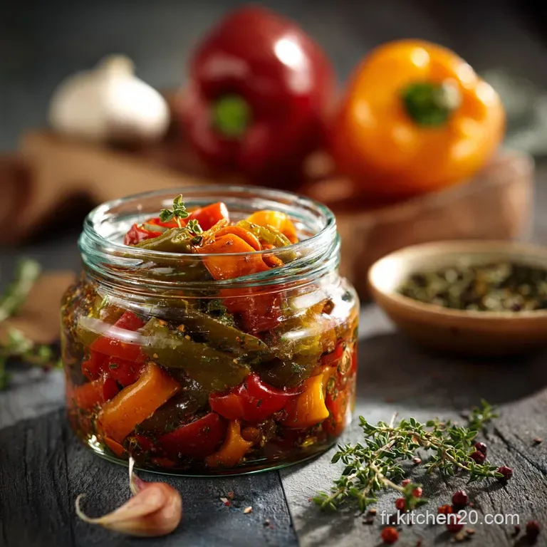 Poivrons Marin&eacute;s En Bocal : La Recette Des Poivrons R&ocirc;tis &Agrave; Lhuile Dolive presentation