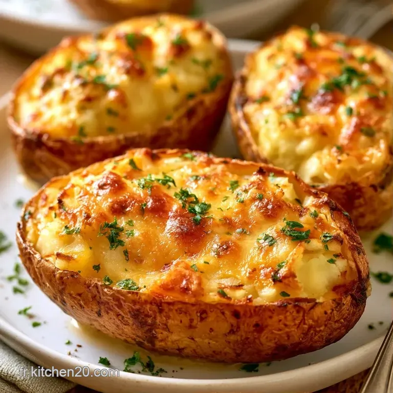 Pommes de terre croustillantes pos&eacute;es sur une assiette blanche, accompagn&eacute;es d'une touche de cr&egrave;me onctueuse.