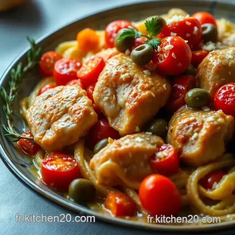 Poulet Au X&eacute;r&egrave;s Cr&egrave;meux Et Ses Nouilles Fra&icirc;ches presentation