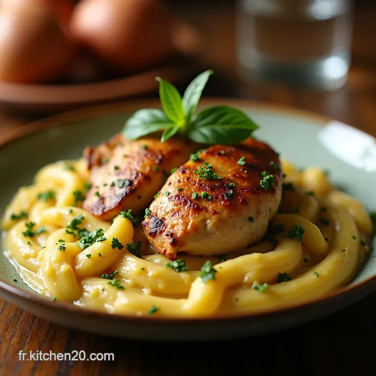 Le V&eacute;ritable Poulet Cr&eacute;meux &Agrave; La Toscane Soleil Cr&egrave;me Et Basilic presentation