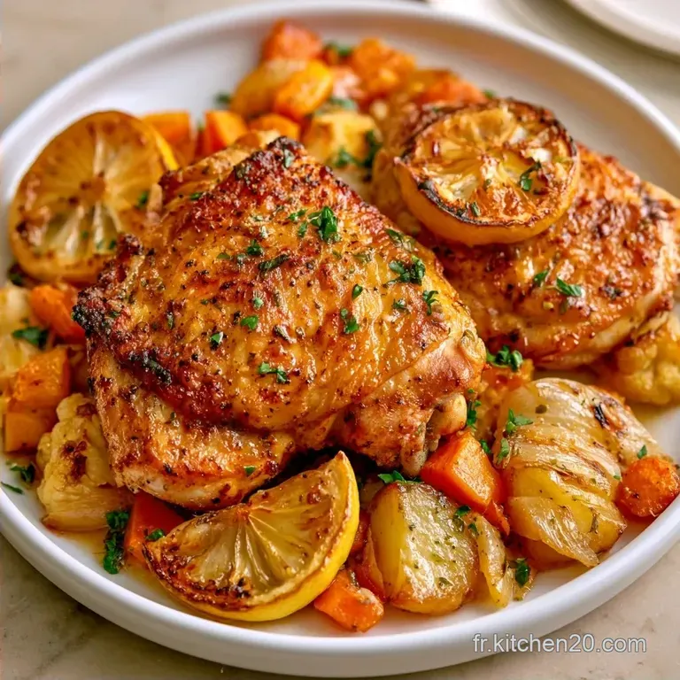 Poulet R&ocirc;ti au Citron et L&eacute;gumes Fondants