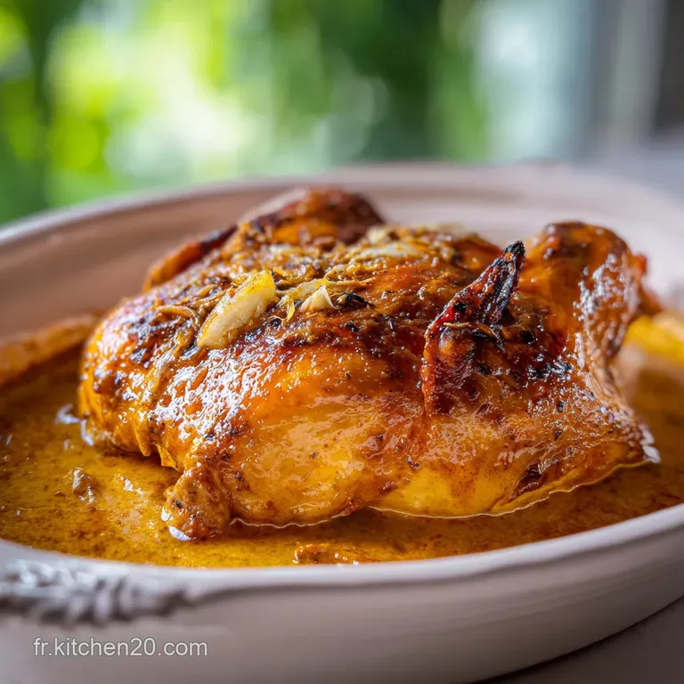 Poulet R&ocirc;ti Djaj Daghmira: Peau Croustillante