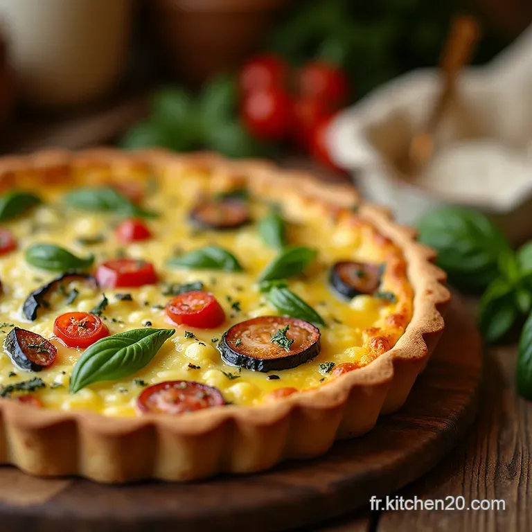 La Quiche Proven&ccedil;ale Aux Petits L&eacute;gumes D&eacute;t&eacute; Et Basilic Frais presentation