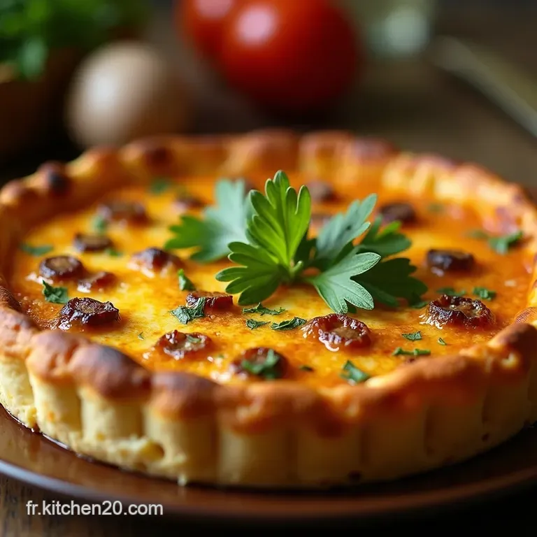 La Quiche Mexiterran&eacute;e Croustillant De Tortillas Et Cr&egrave;me Savoureuse Au Chorizo presentation