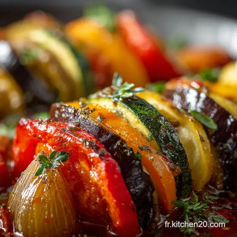 Ratatouille Confite aux Petits Oignons Brais&eacute;s au Miel M&eacute;thode Ni&ccedil;oise