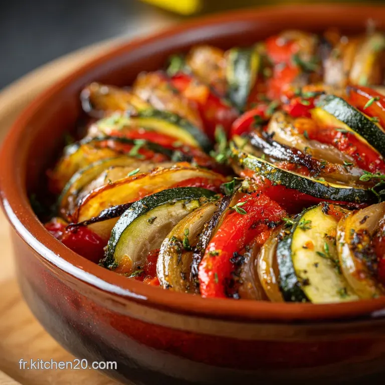 Ratatouille Confite Aux Petits Oignons Brais&eacute;s Et Miel De Lavande presentation