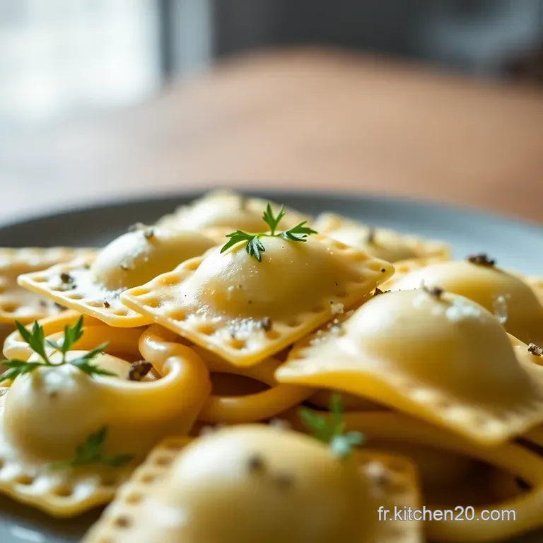 Raviolis Fines Herbes Au Beurre Brun: a Delicate Dance of Flavor presentation