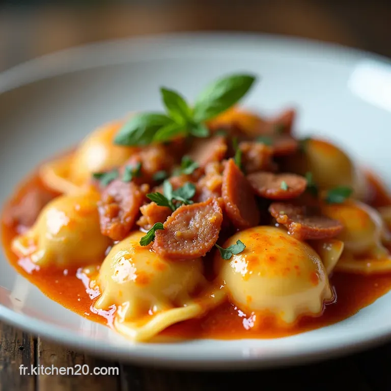 Raviolis Ricotta Lardons Sauce Champignons Ida
