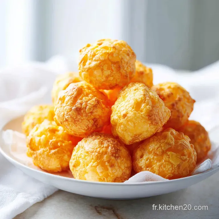 Elegant plate of warm goug&egrave;res, their golden crust hinting at a savory, cheesy interior, garnished with sprigs of fresh th...