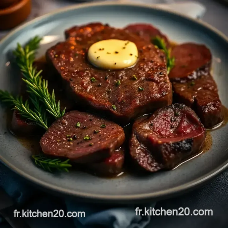 Recette Pav&eacute; De B&oelig;uf Au Beurre Ma&icirc;tre D&rsquo;h&ocirc;tel Et Pommes De Terre Sarladaises presentation